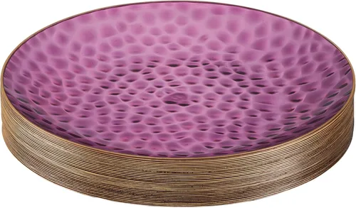 Vista 19 de PLASTICPRO 30 Pack Platos de Plástico Martilleados Platos de Plástico Desechables Pesados Platos de Fiesta Elegantes Transparentes Blancos con Borde