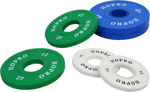 Vista 2 de Juego de placas fraccionarias olímpicas de cambio de cada 1/4, 1/2, 3/4, 1, 1.25, 2.5 y 5 libras