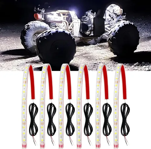Vista 8 de Luces de tira LED Qasim para coche, barco, camión, iluminación interior y exterior, iluminación ambiental impermeable para parrilla delantera