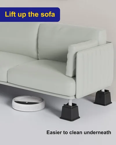 Vista 3 de Elevadores ajustables para muebles de cama que elevan 3 pulgadas de altura, bloques rectangulares resistentes para sofá, silla, patas de mesa, cama