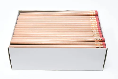 Vista 5 de Pencil Guy Lápices redondos en blanco negro 144 a una caja - No afilados