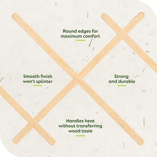 Vista 4 de CulinWare Agitadores de café y bebidas de madera de abedul ecológicos, ideales para tu rincón de café. (1000, 5.5 pulgadas)