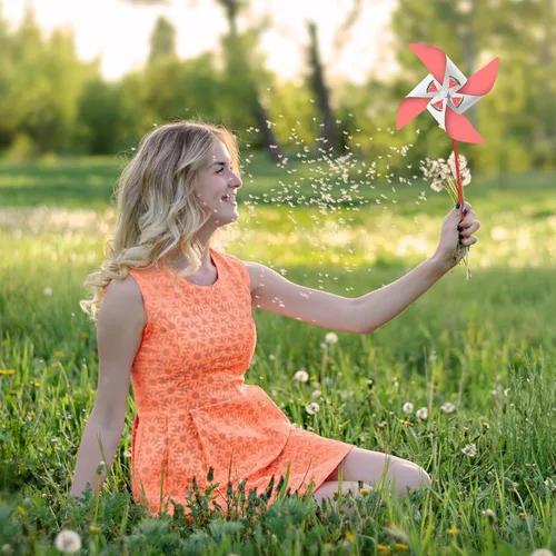 Vista 7 de Chalyna 24 piezas de molinetes de papel para bricolaje, kits de manualidades a granel, molinetes de papel blanco en blanco para actividades grupales