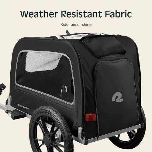 Vista 5 de Retrospec Rover Waggin' - Remolque de bicicleta para mascotas, para perros pequeños y medianos, marco plegable con ruedas de 16 pulgadas