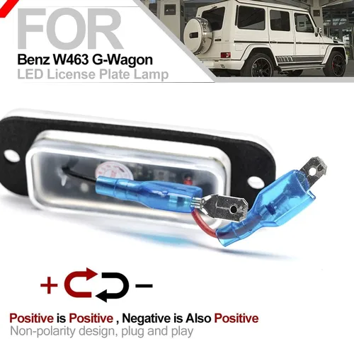 Vista 8 de Luces LED de matrícula para Be'nz W463 G-Wagon 2012-2018, reemplazo de placa de matrícula LED OEM, luces de etiqueta