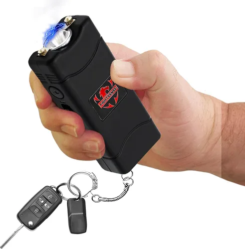 FIGHTSENSE Pistola Aturdidora de Llavero Súper Resistente con Linterna para Hombres y Mujeres Dispositivo de Defensa Personal, Pistola Aturdidora