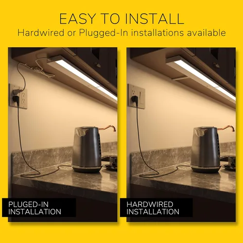 Vista 3 de Luz LED GetInLight, regulable, con certificación ETL, para debajo de los armarios, con 3 niveles de color blanco cálido 2,700 K, blanco suave 3,000