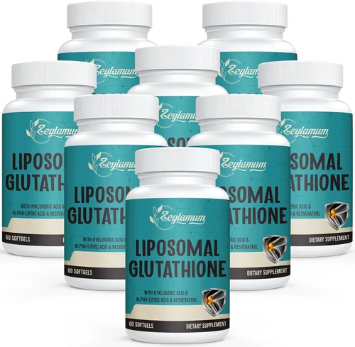 Vista 9 de Cápsulas blandas de glutatión liposomal de 2400 MG, absorción máxima, forma activa reducida de L-glutatión (GSH), con ácido hialurónico