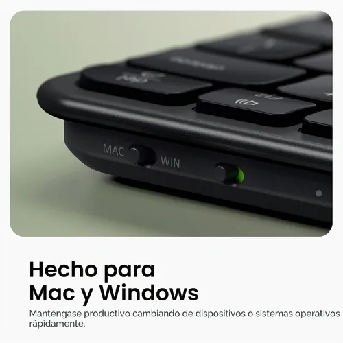Vista 8 de Satechi Slim EX1 Teclado Inalámbrico, Teclado Compacto para Mac, Windows, Android, Conectividad Multi-Dispositivo 4-en-1 (3X Bluetooth + 2.4GHz)