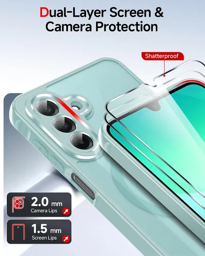 Vista 912 de LeYi Funda para teléfono Samsung-S23: protector de pantalla e imán MagSafe Púrpura