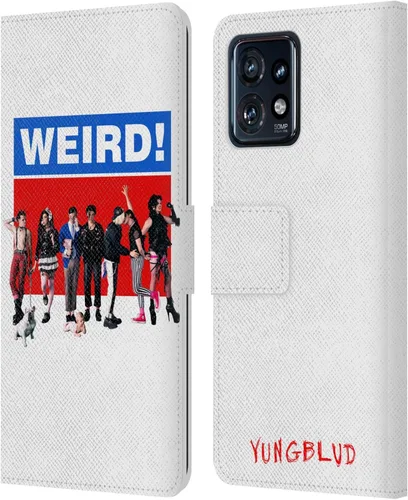 Vista 7 de Head Case Designs Officially Licensed Yungblud Face Graphics Leather Book Wallet Case Cover Compatible with Motorola Moto Edge 40 Pro