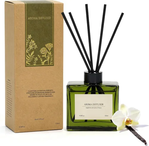 Vista 11 de Reed Diffuser, 4 oz Citrus Grove Scent Diffuser with 10 Sticks, 90 Days Long Lasting Reed diffusers for Home, Elegant Fragrance for Bathroom Bedroom