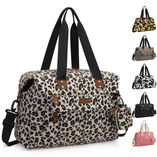 Vista 14 de Pritent Bolsa de Pañales Tote - Bolsas de Pañales para Bebé con Estuche para Chupete, Correas para el Hombro, Clips para Cochecito, Bolsa Grande