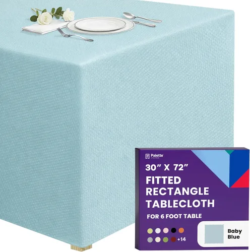 Vista 27 de Gee Di Moda - Mantel rectangular a medida en poliéster lavable para mesa de 4 pies, ideal para mesa de bufé, fiestas, cenas, bodas, vacaciones
