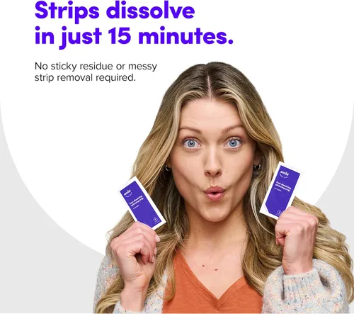 Vista 3 de SmileDirectClub Tiras blanqueadoras de dientes de disolución rápida, 18 unidades, resultados 2 veces más blancos, 2 veces más rápido, peróxido