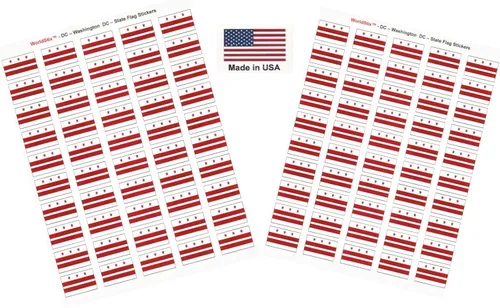 Vista 44 de 100 calcomanías de la bandera de Afganistán, dos hojas de 50, 1.5" x 1" hechas en Estados Unidos, calcomanías autoadhesivas para álbum de recortes