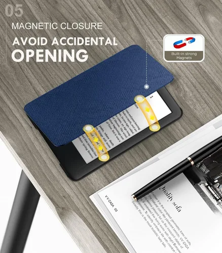 Vista 5 de MoKo Funda compatible con Kindle de 6" (11. generación-2022), carcasa ligera con encendido y apagado automático para Kindle 2022 11