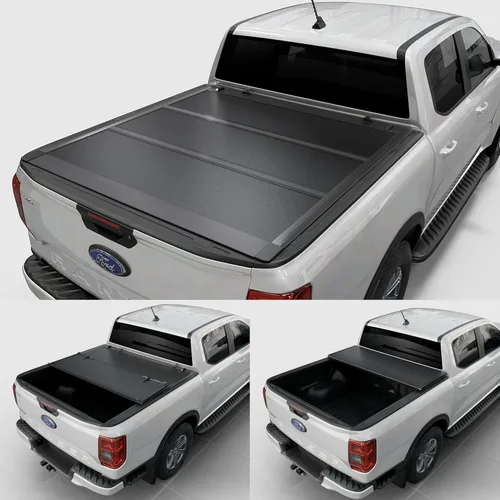 Vista 4 de Toptiny Cubierta Tonneau plegable rígida de perfil bajo para Ford Ranger 2019-2025 caja de 5 pies 1 pulgada (61 pulgadas)