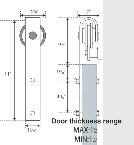 Vista 5 de TSMST Kit de herrajes para puerta de granero de 6 pies, riel de puerta corredera resistente para puerta de madera individual de 36 pulgadas, fácil