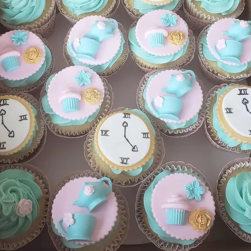 Vista 8 de Moldes de silicona para fiesta de té, 2 unidades, molde de fondant de chocolate para decoración de pasteles, azúcar de caramelo, decoración