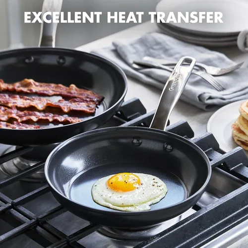 Vista 5 de GreenPan Chatham Prime Midnight - Sartén antiadherente de cerámica anodizada y saludable de 8 pulgadas, sin PFAS, apta para lavavajillas, apta