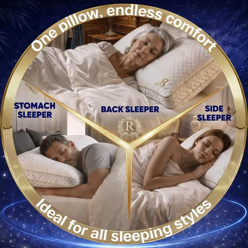 Vista 7 de Royal Therapy - Almohada de espuma viscoelástica Queen, almohada de espuma triturada ajustable sin olor para el alivio del dolor de cuello