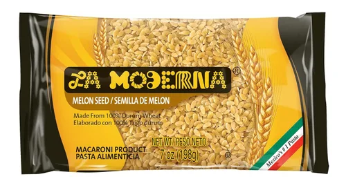 Vista 2 de La Moderna Pasta de semillas de melón, fideos, trigo duro, proteínas, fibra, vitaminas, 7 onzas, paquete de 20