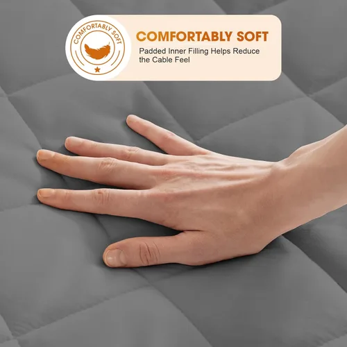 Vista 6 de Protector de colchón térmico tamaño individual, protector de colchón eléctrico con funciones de precalentamiento, calentador de cama con controlador