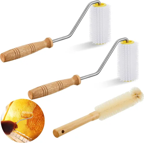Extractor de miel de 3 piezas, rodillo de aguja para destapar, herramienta de extracción de miel de apicultura, rodillo de destapado, equipo