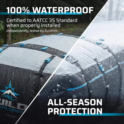Vista 4 de Portaequipajes para techo – 15 pies cúbicos de largo, impermeable suave cubierta para techo de coche, bolsa de carga resistente con ganchos