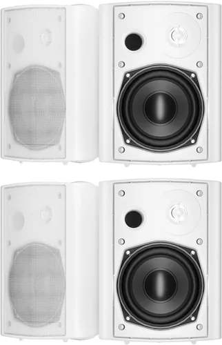 Vista 9 de STUDIOFINIX Altavoces Bluetooth para interiores y exteriores de 5.25 pulgadas, 600 vatios, sistema de montaje en pared con cable para todo