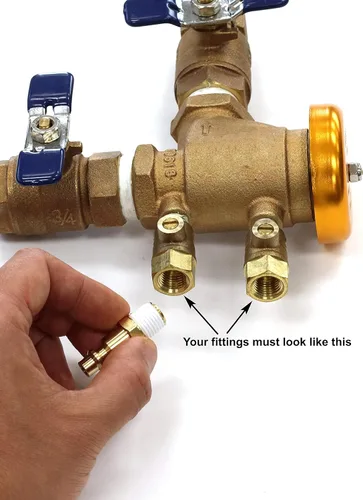 Vista 2 de Enchufe de estilo industrial a accesorios NPT macho Adaptadores para preparar para el invierno, el preventor de reflujo de reflujo