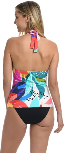 Vista 2 de Top de traje de baño tankini con cuello en V