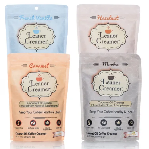 Vista 18 de Leaner Creamer Crema de café a base de plantas con aceite MCT, 0.00 oz de azúcar, apta para Keto, sin lácteos, crema de coco en polvo, crema de café