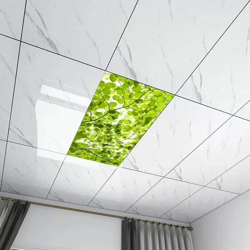 Vista 7 de 2 cubiertas de luz fluorescente para luces de techo, cubiertas magnéticas de luz de hojas de primavera con 10 imanes, filtros de luz fluorescentes