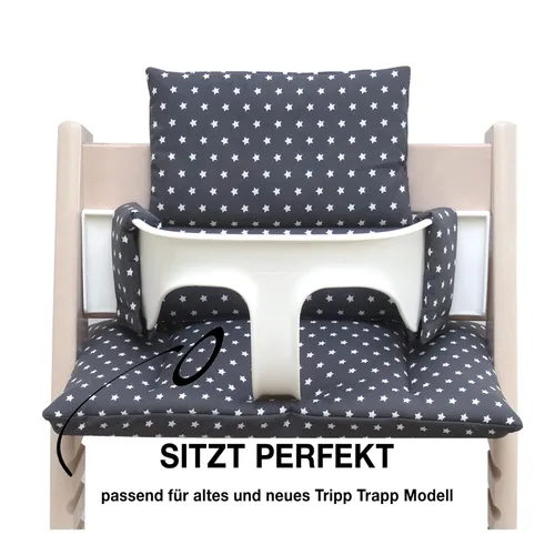 Vista 6 de Blausberg Baby - Juego de Cojines para Trona Tripp Trapp de Stokke - Anthracite