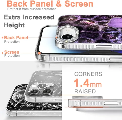 Vista 25 de I-MGAE-IN-AR - Funda diseñada para iPhone 12 y 12 Pro, diseño de mariposa plateada brillante, funda protectora de poliuretano termoplástico, suave