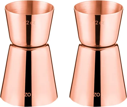 Vista 10 de Medidor para barman, Briout Jigger doble de cóctel japonés de primera calidad, acero inoxidable grado alimenticio 304, 2 OZ 1 OZ con mediciones