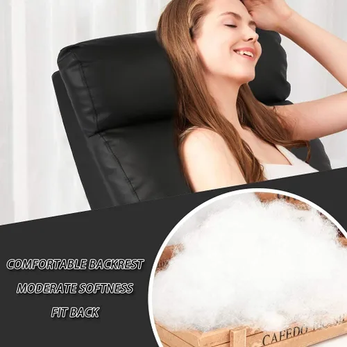 Vista 4 de Sofá reclinable de piel sintética con función de masaje, asiento acolchado con respaldo de empuje, sofá individual para sala de estar, silla