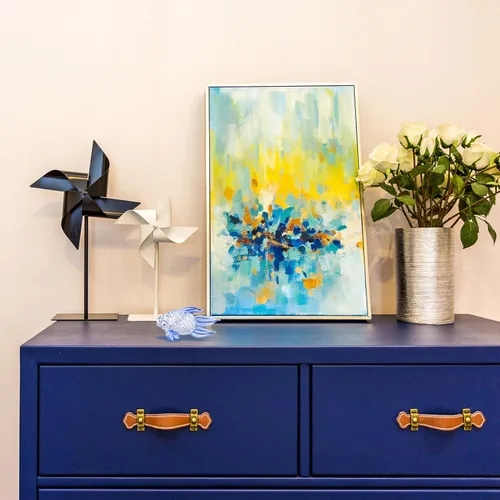 Vista 8 de Lurrose Blue Glass Fish Figurine Hand Blown Sea Animal Sculpture Home Decoration Accent for Office Cafe Wedding Party