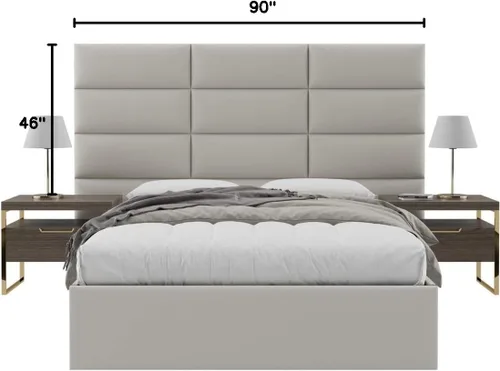 Vista 24 de Vänt - Paneles tapizados de cabecera para montar en la pared, diseño Isabelle, 60 x 23 pulgadas, configuración de 4 paneles individuales