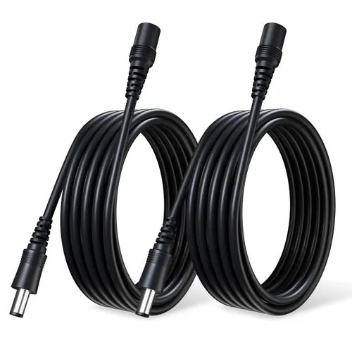 Vista 9 de Paquete de 2 cables de extensión de cobre puro de CC de 3 pies/3.3 ft, universal de 0.217 in x 0.083 in, enchufe hembra a macho, cable de 12 V