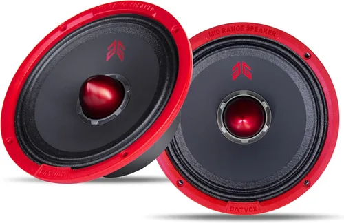 Vista 17 de MX40P1 - Altavoz de rango medio de 4 pulgadas, tapa antipolvo roja, 120 W máximo, 4 ohmios, altavoces de puerta de audio de alta calidad para coche