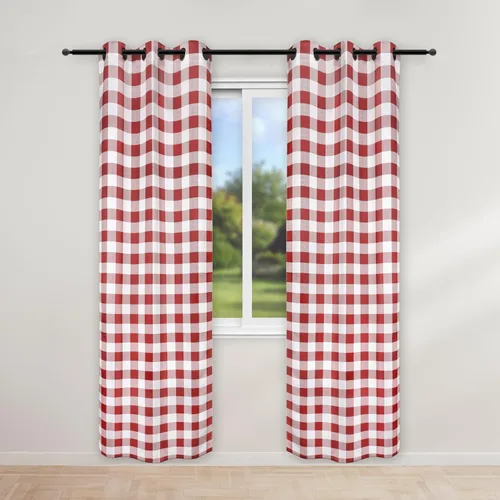 Vista 18 de Simple Deluxe Paquete de 4 cenefas opacas de cuadros búfalo para ventanas de cocina, sala de estar, casa de campo, dormitorio, cenefa de cortina