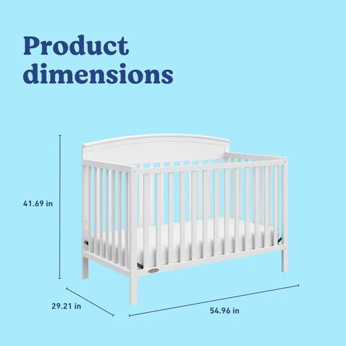 Vista 114 de Graco Benton 5 en 1 Cuna Convertible (Gris) – Certificado GREENGUARD Gold, se convierte de cuna para bebé a cama infantil, diván y cama