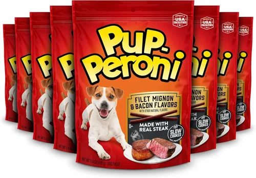 Vista 18 de Pup-Peroni Golosinas para perros, sabor original a tocino, 5.6 onzas (paquete de 8), hechas con tocino real