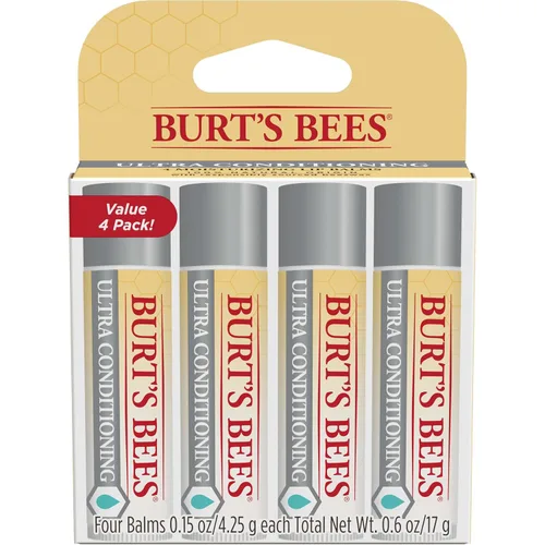 Vista 10 de Burt's Bees - Bálsamo labial hidratante 100% natural, de cera de abejas original con vitamina E y aceite de menta - 4 tubos