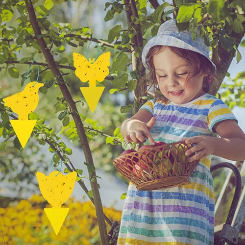 Vista 6 de 40 trampas amarillas de 5 formas amarillas extremadamente adhesivas para mosquitos de hongos, moscas de la fruta, mosca, mosca blanca, trampas