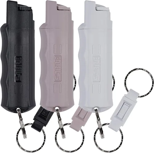 Vista 10 de SABRE Pepper Spray - Quick Release Keychain for Easy Carry & Fast Access, Max Police Strength Self Defense OC Spray With UV Dye, 10 Sec. Spray Time