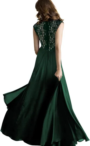 Vista 4 de Miusol - Vestido de mujer casual con cuello en V, sin mangas, estilo vintage, para boda, maxi vestido.